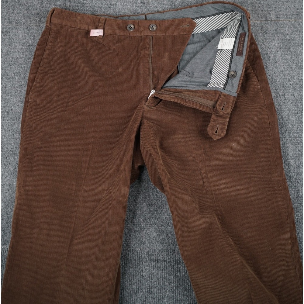 J. Hilburn‎ Corduroy Pants Mens 35x28.5 Brown Tailored Cotton Trousers Portugal